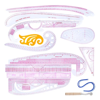 13pcs/Set French Curve Ruler Measure For Sewing Dressmaking Tailor Rulers Transparent Comma Shaped for Clothing Cutting Tools
13pcs/Set French Curve Ruler Measure For Sewing Dressmaking Tailor Rulers Transparent Comma Shaped for Clothing Cutting Tools