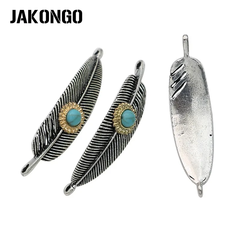 10PCS Antique Silver Plated Vintage Feather Connectors for Making Bracelet Handmade DIY Jewelry Accessories 46mm*12mm 
10PCS Antique Silver Plated Vintage Feather Connectors for Making Bracelet Handmade DIY Jewelry Accessories 46mm*12mm