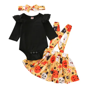 Baby Girl Halloween Clothing SetS Ruffled Bodysuit + Strappy Skirt + Headband 0-18M Infant Toddler Festival Casual Cotton Outfit
Baby Girl Halloween Clothing SetS Ruffled Bodysuit + Strappy Skirt + Headband 0-18M Infant Toddler Festival Casual Cotton Outfit