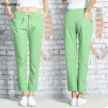 Pants Women Solid Simple All-match Korean Style Leisure Daily Pockets Thin Breathable Soft Pant Womens Ankle-length Trousers New
Pants Women Solid Simple All-match Korean Style Leisure Daily Pockets Thin Breathable Soft Pant Womens Ankle-length Trousers New