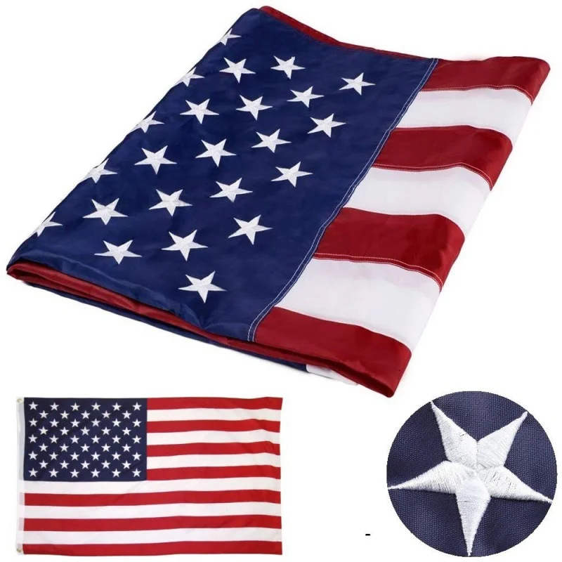 Фото Флаг США нейлон вышитые звезды сшитые полосы латунные люверсы американские