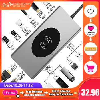 15 in 1 USB C Hub Multiport Adapter Type C Docking Station with HDMI,USB3.0, VGA, RJ45, Wireless Charging Compatible Macbook Pro
15 in 1 USB C Hub Multiport Adapter Type C Docking Station with HDMI,USB3.0, VGA, RJ45, Wireless Charging Compatible Macbook Pro