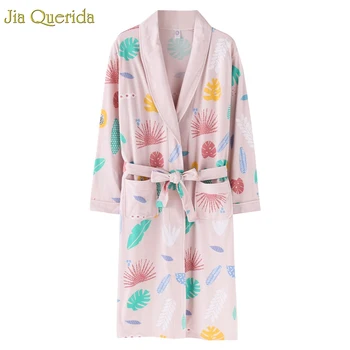 New Kimono Robe Women Bathrobe Long Sleeve Cotton Home Wear Lingerie Leisure Sleepwear Floral Lapel Belted Cotton Robe for Women
New Kimono Robe Women Bathrobe Long Sleeve Cotton Home Wear Lingerie Leisure Sleepwear Floral Lapel Belted Cotton Robe for Women