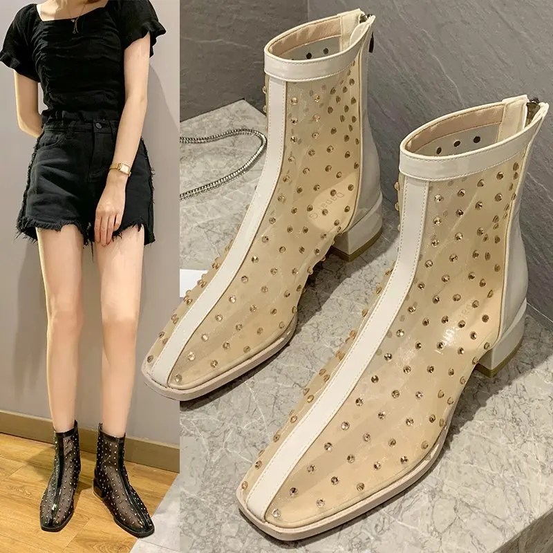 Women's Boots Net Boots crystal High Heels Round Toe Zip Patchwork Spring Autumn 2020 Sexy New Fashion Casual Black Big Size
Women's Boots Net Boots crystal High Heels Round Toe Zip Patchwork Spring Autumn 2020 Sexy New Fashion Casual Black Big Size