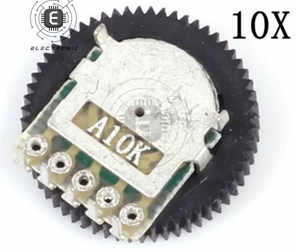 

10PCS A103 10K Duplex Gear Potentiometer Dial For Radio MP3/MP4 Volume Adjustment Switch Potentiometers A10K 16x2mm