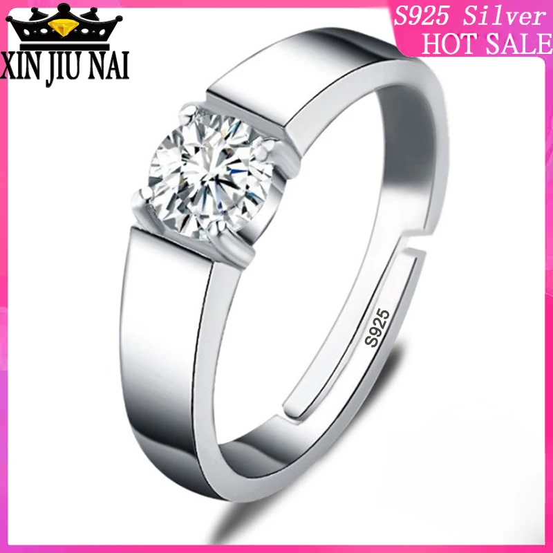 925 sterling silver Classic wedding live mouth men's 45-point ring live mouth adjustable size inlaid stone wide men's ring
925 sterling silver Classic wedding live mouth men's 45-point ring live mouth adjustable size inlaid stone wide men's ring