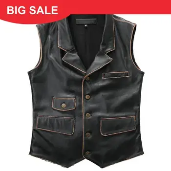 2020 Vintage Black Men Genuine Biker' Leather Vest Single Breasted Slim Fit Short Cowhide Riding Leather Vest FREE SHIPPING
2020 Vintage Black Men Genuine Biker' Leather Vest Single Breasted Slim Fit Short Cowhide Riding Leather Vest FREE SHIPPING