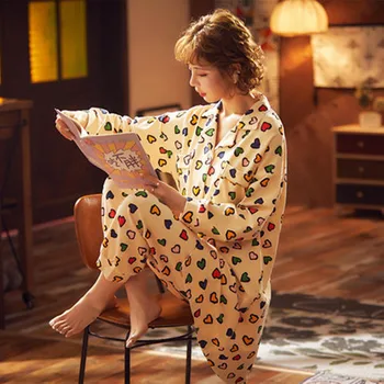 Pajama women's spring and autumn long sleeve summer thin pure cotton lovely all cotton net red pop home clothes suit peach heart
Pajama women's spring and autumn long sleeve summer thin pure cotton lovely all cotton net red pop home clothes suit peach heart