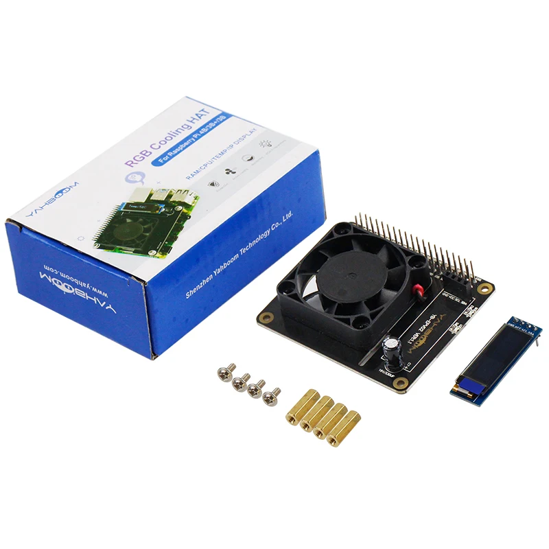 Yahboom RGB Cooling HAT Expansion Board Compatible with Raspberry Pi 5 4B 3B+ With OLED And Cooling Fan
Yahboom RGB Cooling HAT Expansion Board Compatible with Raspberry Pi 5 4B 3B+ With OLED And Cooling Fan