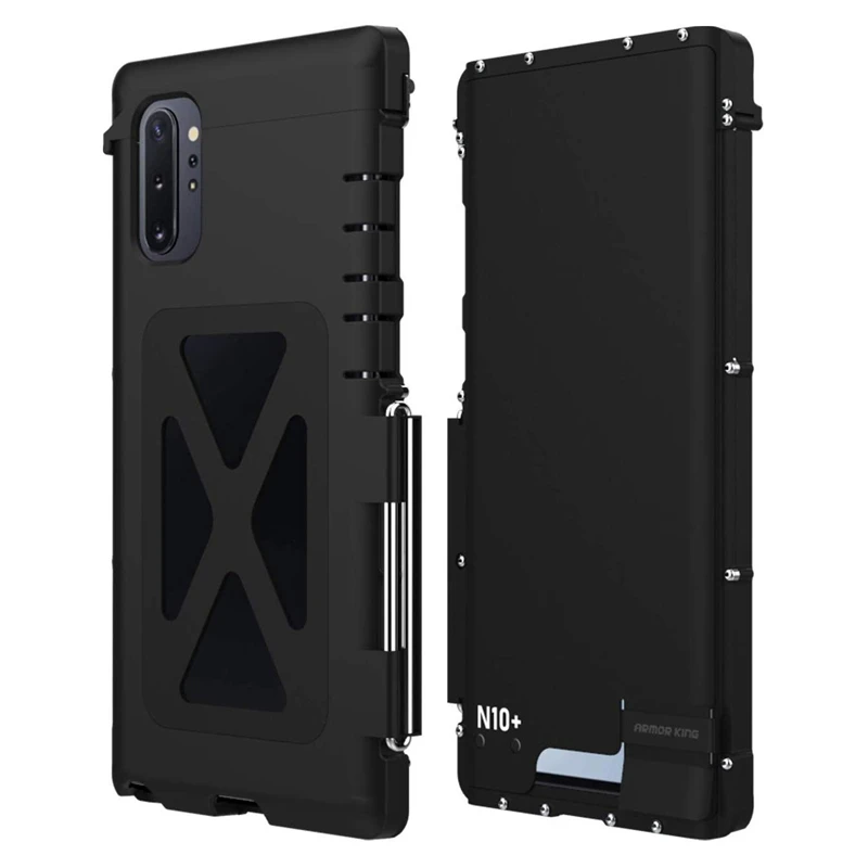 ARMOR KING Luxury Stainless Steel Metal Flip Protective Shockproof Case Heavy Duty Cover for Samsung Galaxy Note 10+ Plus 5G
ARMOR KING Luxury Stainless Steel Metal Flip Protective Shockproof Case Heavy Duty Cover for Samsung Galaxy Note 10+ Plus 5G