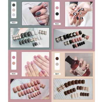 24 sheet/set Cute Face Fake False Nail Tips Grid Round Full Cover Glue Manicure Makeup New Design Pure Art Nail Stickers
24 sheet/set Cute Face Fake False Nail Tips Grid Round Full Cover Glue Manicure Makeup New Design Pure Art Nail Stickers
