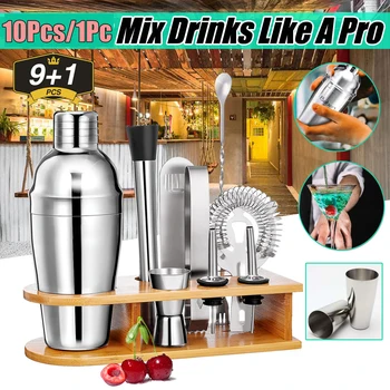 10PCS Mojito Cocktail Bar Shaker Mixer Maker Ice Tong Muddler Barware Stainless Steel Bar Sets Bartender Tools with bamboo Rack
10PCS Mojito Cocktail Bar Shaker Mixer Maker Ice Tong Muddler Barware Stainless Steel Bar Sets Bartender Tools with bamboo Rack