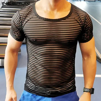 Fashion Sexy Striped T Shirt Men See Through Short Sleeve Party Tops Slim Bodybuilding Round Neck Men T-shirts INCERUN S-3XL
Fashion Sexy Striped T Shirt Men See Through Short Sleeve Party Tops Slim Bodybuilding Round Neck Men T-shirts INCERUN S-3XL