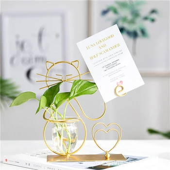 Golden Hydroponic Vase Creative Cute Cat Hydroponic Plant Transparent Glass Vase +iron Metal Desktop Living Room Decoration
Golden Hydroponic Vase Creative Cute Cat Hydroponic Plant Transparent Glass Vase +iron Metal Desktop Living Room Decoration