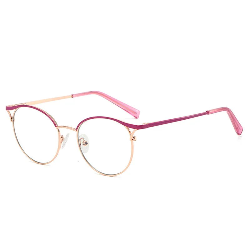 

Новинка Металлические двухцветные оправы для очков с защитой от синего света простые мужские легкие очки женские модные очки кошачий глаз очки для близорукости