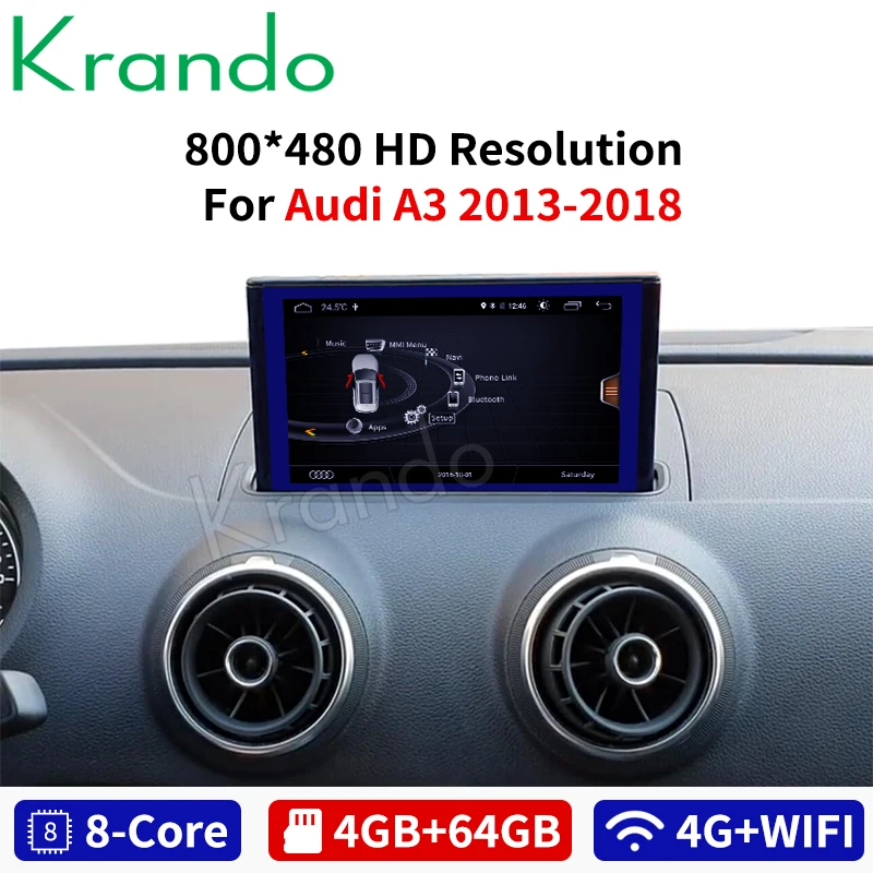 Krando Android 8.1 8 Core 7 inch 4+64G Car GPS Navigation radio Multimedia Player for Audi A3 2013-2016 2017 2018 with 4G WiFi
Krando Android 8.1 8 Core 7 inch 4+64G Car GPS Navigation radio Multimedia Player for Audi A3 2013-2016 2017 2018 with 4G WiFi