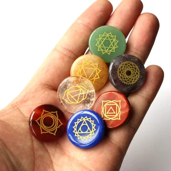 7pcs Round Shape Chakra Stones with lapis lazuli Engraved Symbols Polished Palm Stone Reiki Crystal Healing Divination Size 25mm
7pcs Round Shape Chakra Stones with lapis lazuli Engraved Symbols Polished Palm Stone Reiki Crystal Healing Divination Size 25mm
