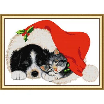 Everlasting Love Christmas Puppy Chinese Cross Stitch Kits Ecological Cotton Stamped Printed 14CT DIY Christmas Decoration Gift 
Everlasting Love Christmas Puppy Chinese Cross Stitch Kits Ecological Cotton Stamped Printed 14CT DIY Christmas Decoration Gift