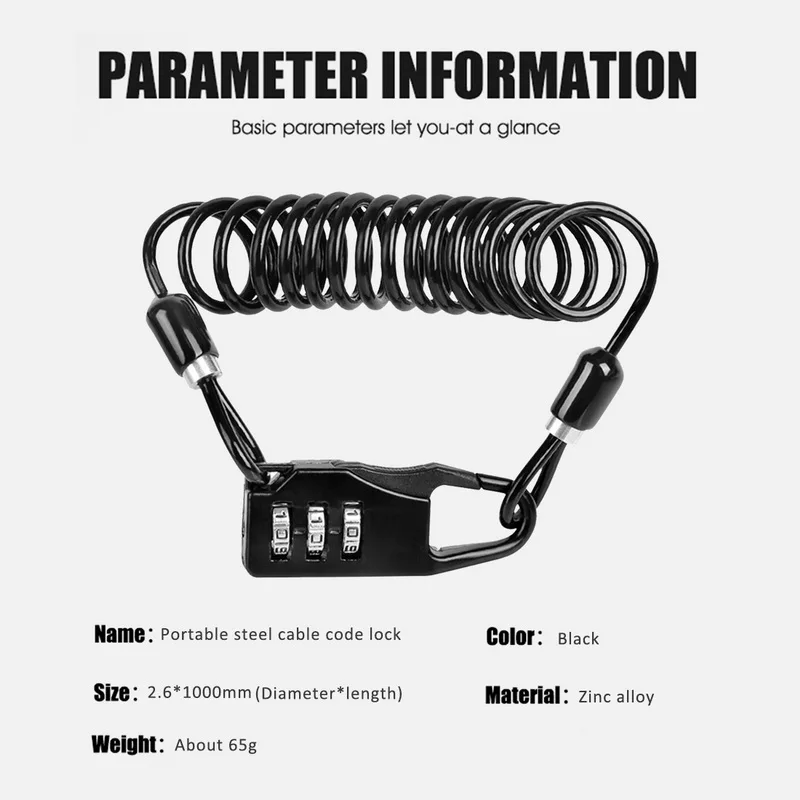 Bicycle Lock Password Device Anti-Theft Durable 3 Number Long Spring Wire Bike Motorcycle Riding Safety Accessories Bicycle Lock
Bicycle Lock Password Device Anti-Theft Durable 3 Number Long Spring Wire Bike Motorcycle Riding Safety Accessories Bicycle Lock