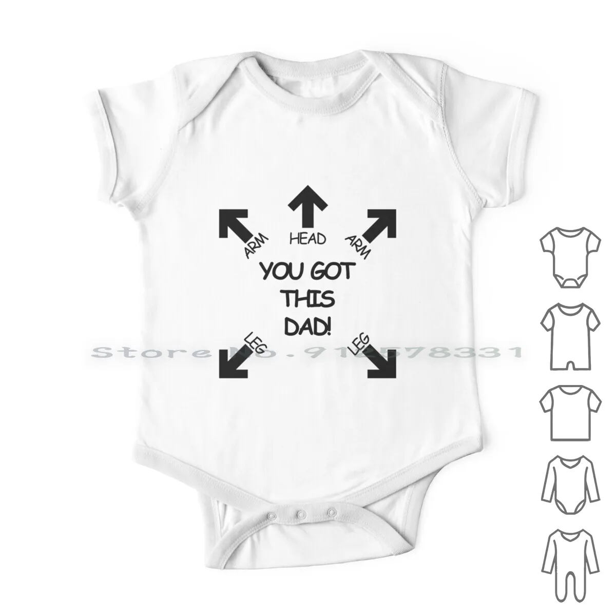 

You Got This Dad Newborn Baby Clothes Rompers Cotton Jumpsuits Baby Kid Child Dad Parent Joke Funny Head Arm Leg Infant Long