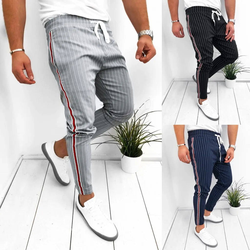 Фото Мужские льняные брюки до щиколотки лоскутные в стиле хип-хоп на завязках