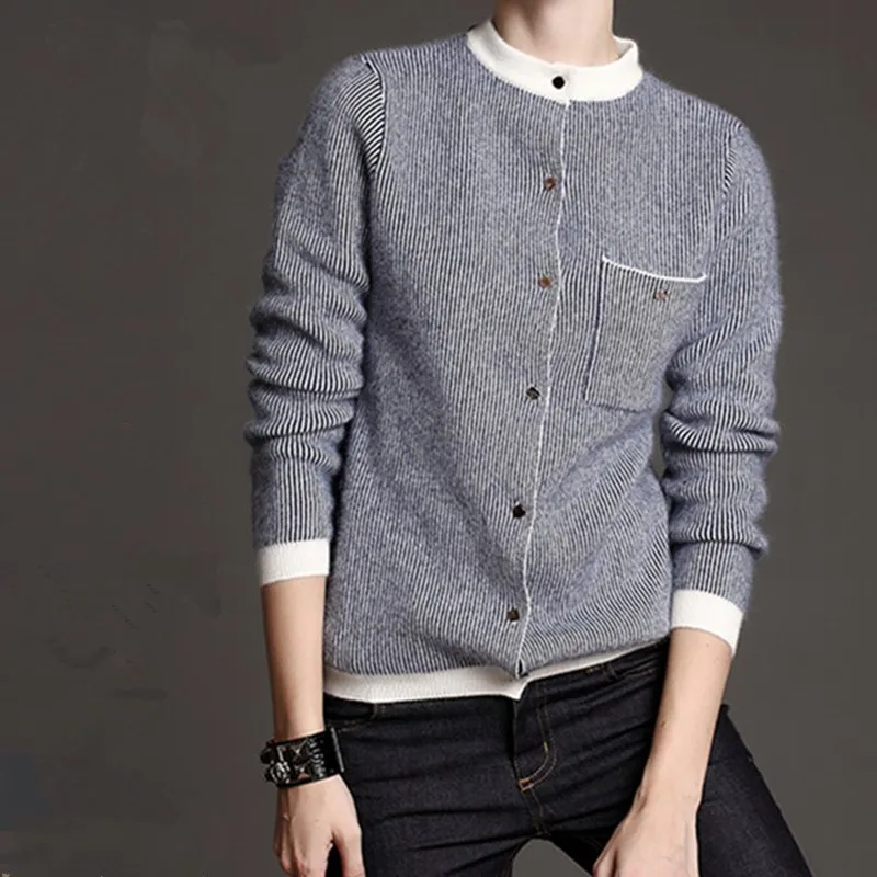 Spring New Women Striped Cashmere Cardigan Korean Round Neck Knit Sweater Coat O-Neck Thicken Short Cardigans
Spring New Women Striped Cashmere Cardigan Korean Round Neck Knit Sweater Coat O-Neck Thicken Short Cardigans