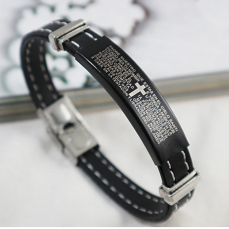 2019 Men's Bracelets Trendy Silicone Jesus Christian Stainless Steel Cross Scripture Sign Link Chain Bangles Fashion Jewelry
2019 Men's Bracelets Trendy Silicone Jesus Christian Stainless Steel Cross Scripture Sign Link Chain Bangles Fashion Jewelry