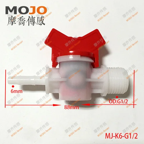 

2020 Free shipping!(10pcs/Lots) MJ-K6-G1/2 Water valve for barb:6mm to Male thread:G1/2" diameter garden irrigation water faucet