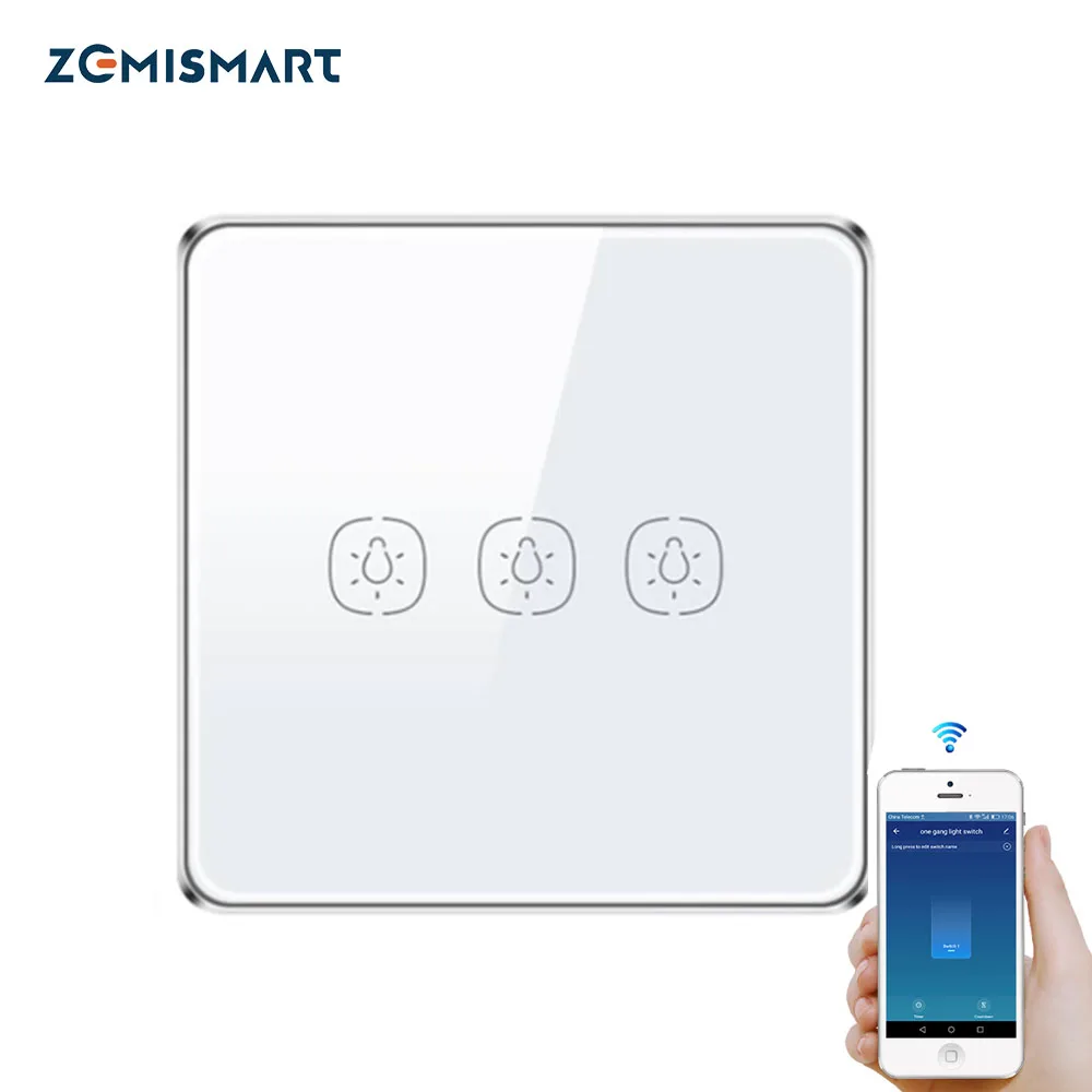 Настенный выключатель работает с Tuya Zigbee Hub Alexa Google Home сенсорные светильник