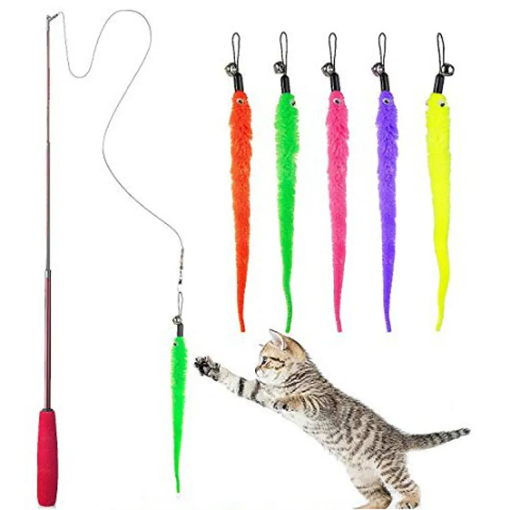 Cat Toys Pet Interactive Toy Retractable Rod With 5 Refills Feather Worm Red Foam Handle Kitten Play Exercise Tool
Cat Toys Pet Interactive Toy Retractable Rod With 5 Refills Feather Worm Red Foam Handle Kitten Play Exercise Tool