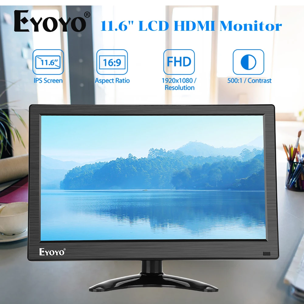Eyoyo EM11F 11.6" IPS LCD Monitor FHD 1920X1080 HDMI Mini TV PC Security Monitor Display Color Screen Input With Speaker VGA AV
Eyoyo EM11F 11.6" IPS LCD Monitor FHD 1920X1080 HDMI Mini TV PC Security Monitor Display Color Screen Input With Speaker VGA AV