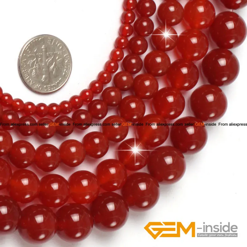 

Natural Red Agates Round Loose Spacer Accessorries Beads For Jewelry Making Strand 15" DIY Jewelry Bead For Women Gifts 4mm-18mm