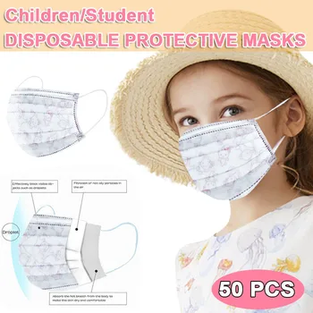 50pcs Children's Protective Mask Disposable Face Mask Cartoon 3ply Ear Loop Meltblown Cloth Breathable Dustproof Masks 
50pcs Children's Protective Mask Disposable Face Mask Cartoon 3ply Ear Loop Meltblown Cloth Breathable Dustproof Masks