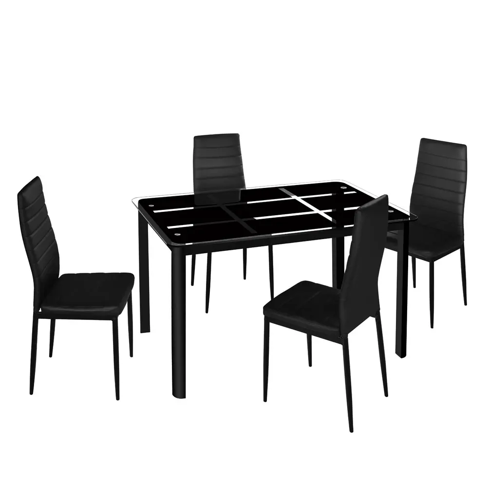 Dining Table Set Tempered Glass Dining Table and 6pcs Elegant Assembled Stripping Texture High Backrest Dining Chairs
Dining Table Set Tempered Glass Dining Table and 6pcs Elegant Assembled Stripping Texture High Backrest Dining Chairs