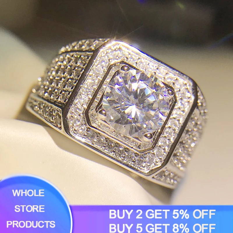 YANHUI Luxury Men Big Rings 925 Sterling Silver 8mm Zircon Stone Rings for Man Fine Wedding Engagement Jewelry Gift R039 
YANHUI Luxury Men Big Rings 925 Sterling Silver 8mm Zircon Stone Rings for Man Fine Wedding Engagement Jewelry Gift R039