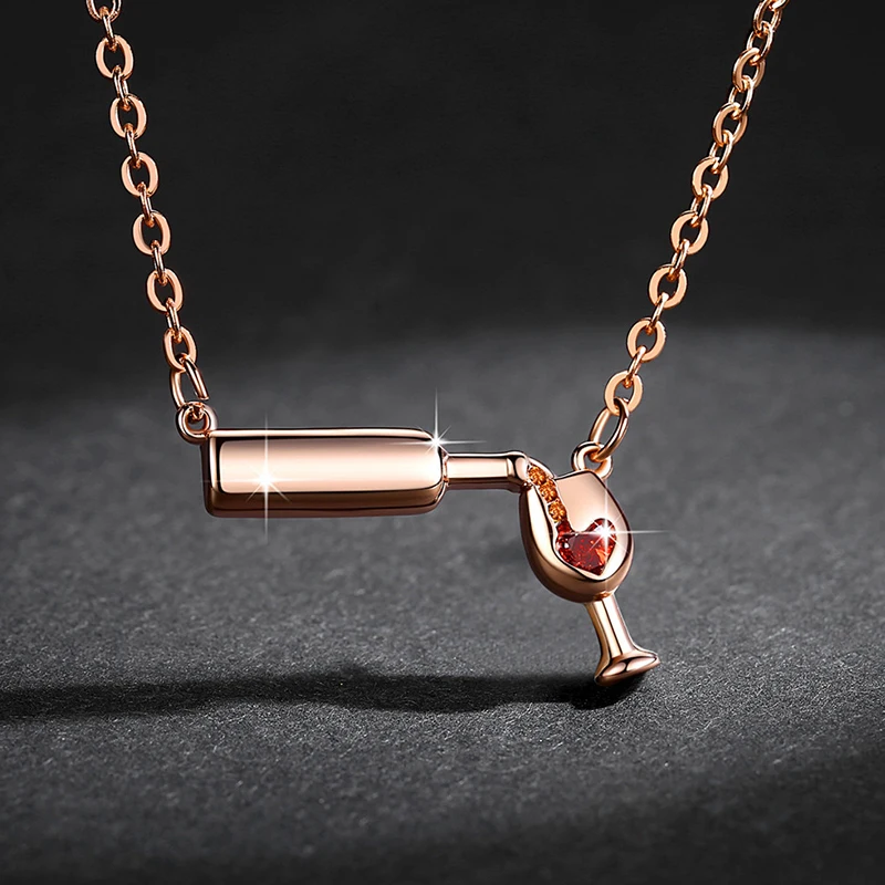 Red Heart Zirconia Wine Bottle & Glass Pendant Necklaces Fashion Silver/Gold/Rose Gold Chain Necklaces Jewelry Gifts For Women
Red Heart Zirconia Wine Bottle & Glass Pendant Necklaces Fashion Silver/Gold/Rose Gold Chain Necklaces Jewelry Gifts For Women