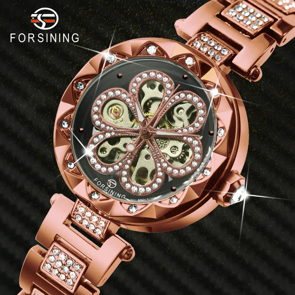 FORSINING Rose Gold Luxury Crystal Women Stainless Steel Watches Automatic Mechanical Ladies Watch Fashion Elegant Wristwatch
FORSINING Rose Gold Luxury Crystal Women Stainless Steel Watches Automatic Mechanical Ladies Watch Fashion Elegant Wristwatch