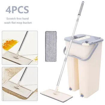 1set Scratch Free Hand Wash Flat Mop Bucket Hand Free Wringing Mop Self Wet Dry Cleaning Mop Floor Home Kitchen Cleaner
1set Scratch Free Hand Wash Flat Mop Bucket Hand Free Wringing Mop Self Wet Dry Cleaning Mop Floor Home Kitchen Cleaner