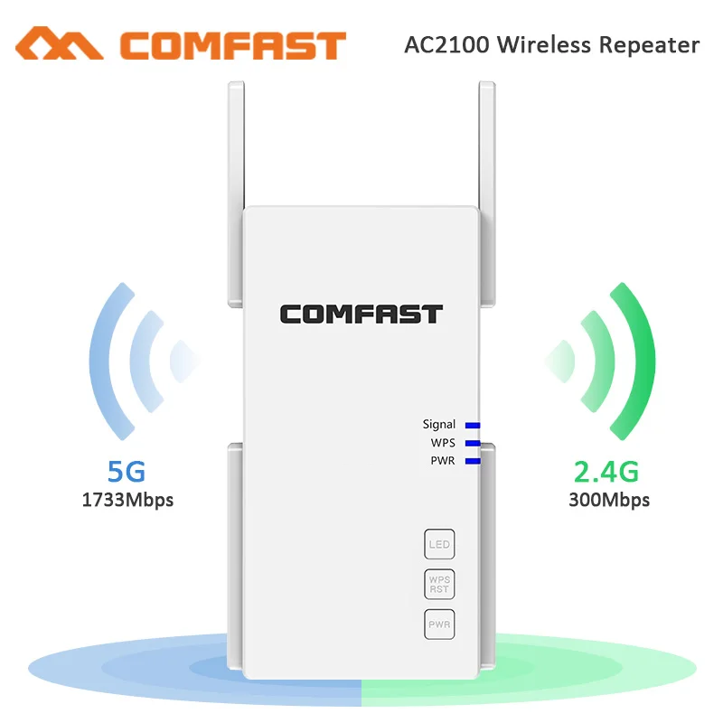 2100Mbps Wi Fi Booster 2.4G/5Ghz Gigabit Long Range Extender 802.11ac Wireless WiFi Repeater Wi-Fi Amplifier router Access Point
2100Mbps Wi Fi Booster 2.4G/5Ghz Gigabit Long Range Extender 802.11ac Wireless WiFi Repeater Wi-Fi Amplifier router Access Point
