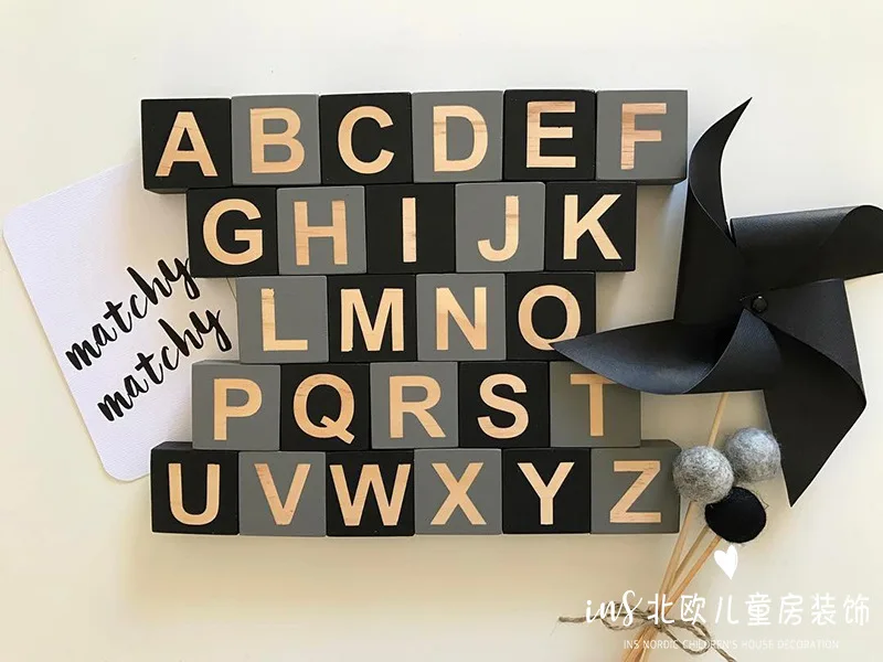 INS Northern European-Style Solid Wood 26 English Lettered Square Building Blocks with Numbers 0-9 Small Ornaments Baby Teaching
INS Northern European-Style Solid Wood 26 English Lettered Square Building Blocks with Numbers 0-9 Small Ornaments Baby Teaching