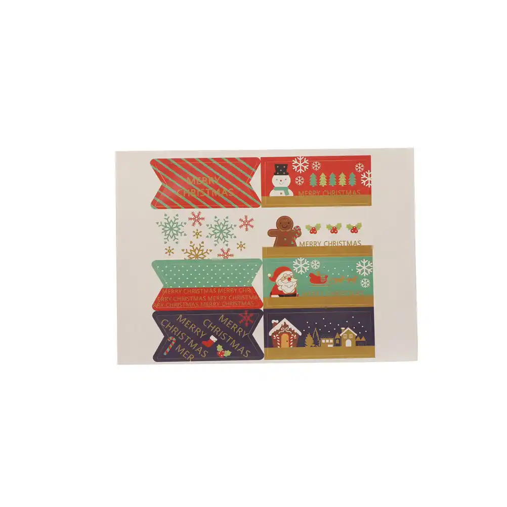 cake label stickers merry christmas santa claus snowman gift