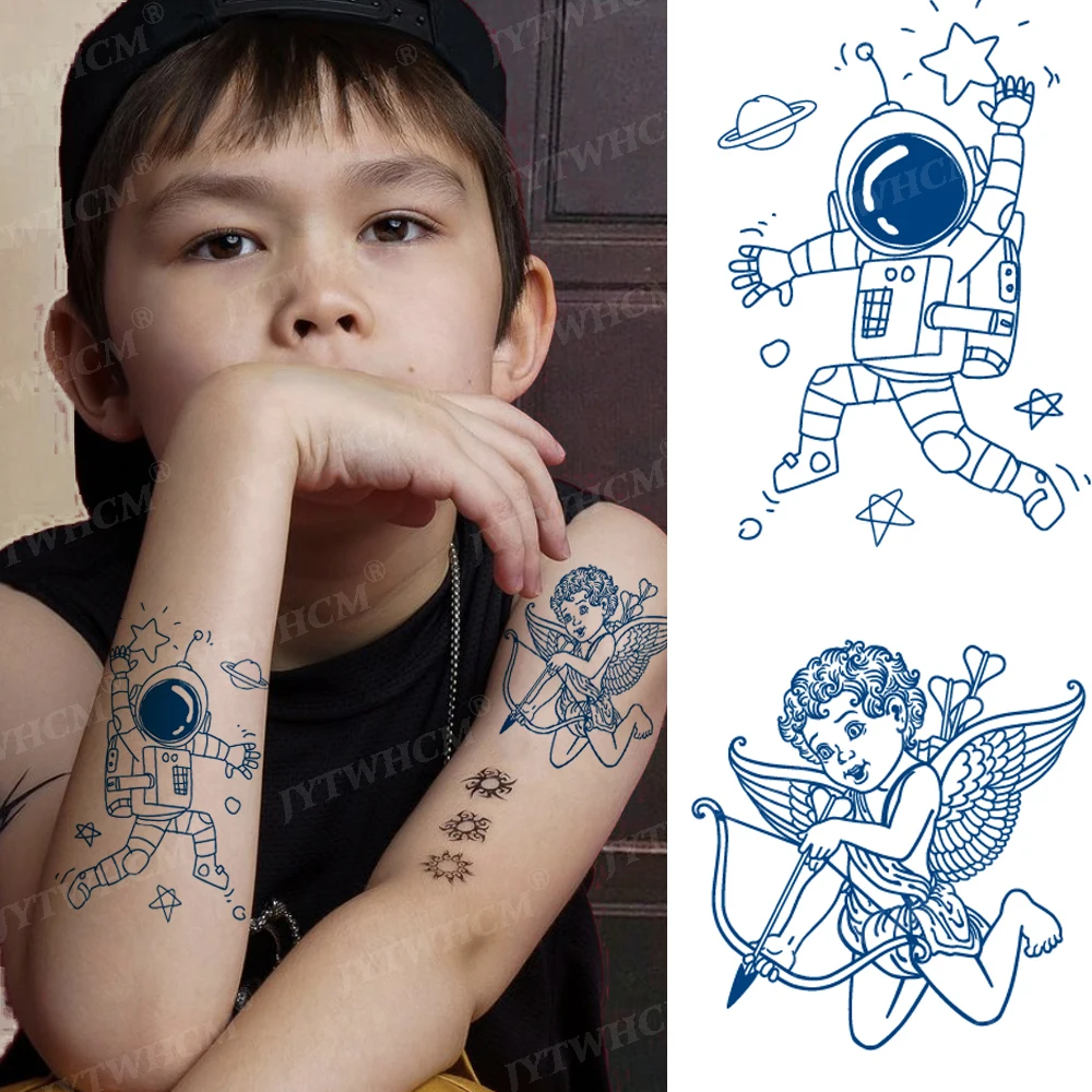 Children's Tattoo Waterproof Temporary Tatto Spaceman Angel Sticker Semi-permanent Juice Lasting Fake Tatoo Flash Art kidsTattoo
Children's Tattoo Waterproof Temporary Tatto Spaceman Angel Sticker Semi-permanent Juice Lasting Fake Tatoo Flash Art kidsTattoo