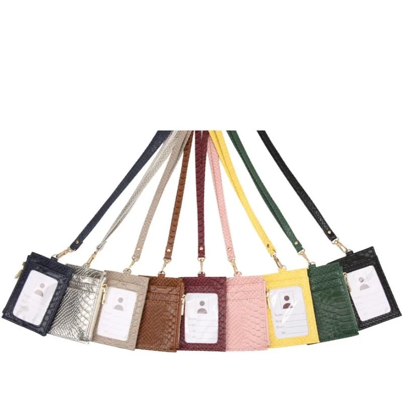 2021 Famous Brand Designer Custom Embossed Serpentine Leather Employee Name Badge ID Card Holder With Lanyard Zipper Coin Purse
2021 Famous Brand Designer Custom Embossed Serpentine Leather Employee Name Badge ID Card Holder With Lanyard Zipper Coin Purse