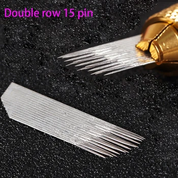 Microblading Shading Blade Tattoo Needles DOUBLE ROW 15 Pin Fog Eyebrow & Lip Needle For 3D Embroidery Manual Tattoo Pen Machine
Microblading Shading Blade Tattoo Needles DOUBLE ROW 15 Pin Fog Eyebrow & Lip Needle For 3D Embroidery Manual Tattoo Pen Machine