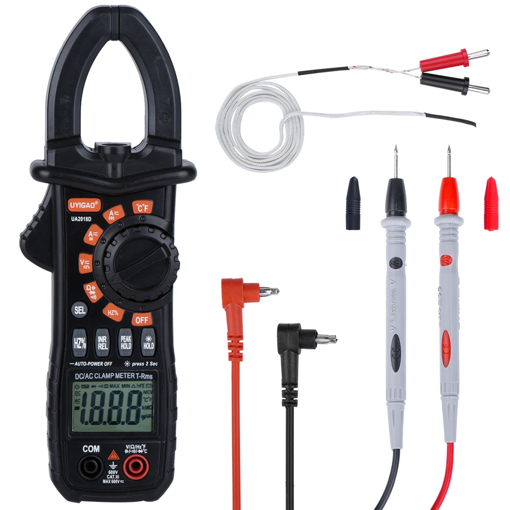 Clamp Meter TRMS 6000 Counts Multimeter Digital Auto-Ranging Temperature Capacitance Resistance Continuity UA2018D for QHTITEC
Clamp Meter TRMS 6000 Counts Multimeter Digital Auto-Ranging Temperature Capacitance Resistance Continuity UA2018D for QHTITEC