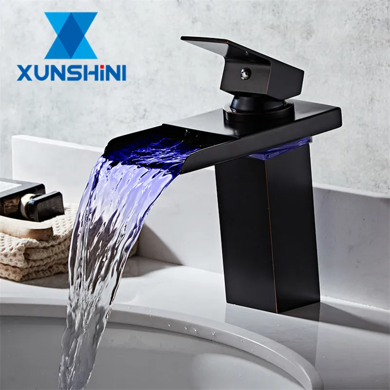 XUNSHINI Water Powered LED Basin Faucet Black Bathroom Faucet Brass Mixer Tap Waterfall Faucets Hot Cold Crane Basin Tap
XUNSHINI Water Powered LED Basin Faucet Black Bathroom Faucet Brass Mixer Tap Waterfall Faucets Hot Cold Crane Basin Tap