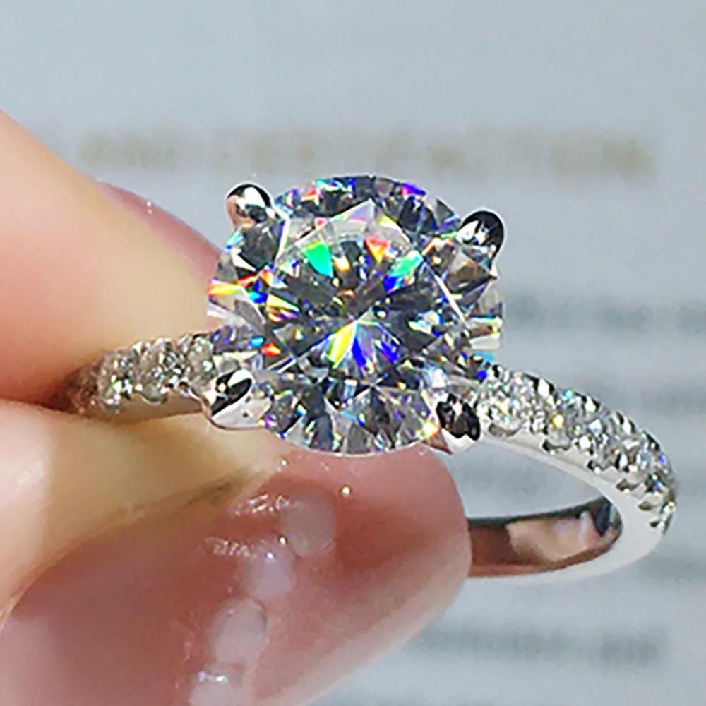 Custom Solid 18K Au750 White Gold Women Wedding Party Engagement Ring 1 2 3 4 5 Carat Round Moissanite Diamond Ring Crown Trendy
Custom Solid 18K Au750 White Gold Women Wedding Party Engagement Ring 1 2 3 4 5 Carat Round Moissanite Diamond Ring Crown Trendy