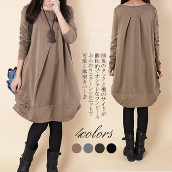 2019 Autumn Spring New Style Korean-style Large Size Dress Literature and Art Loose-Fit Pleated Pocket Irregular Round-neck Long
2019 Autumn Spring New Style Korean-style Large Size Dress Literature and Art Loose-Fit Pleated Pocket Irregular Round-neck Long