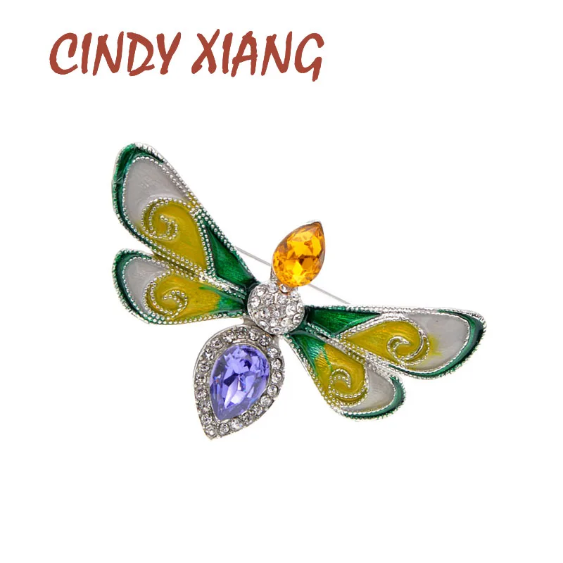 

CINDY XIANG Rhinestone Bee Brooches For Women Enamel Pin Spring Design Insect Brooch Fashion Jewelry New 2020 Good Gift