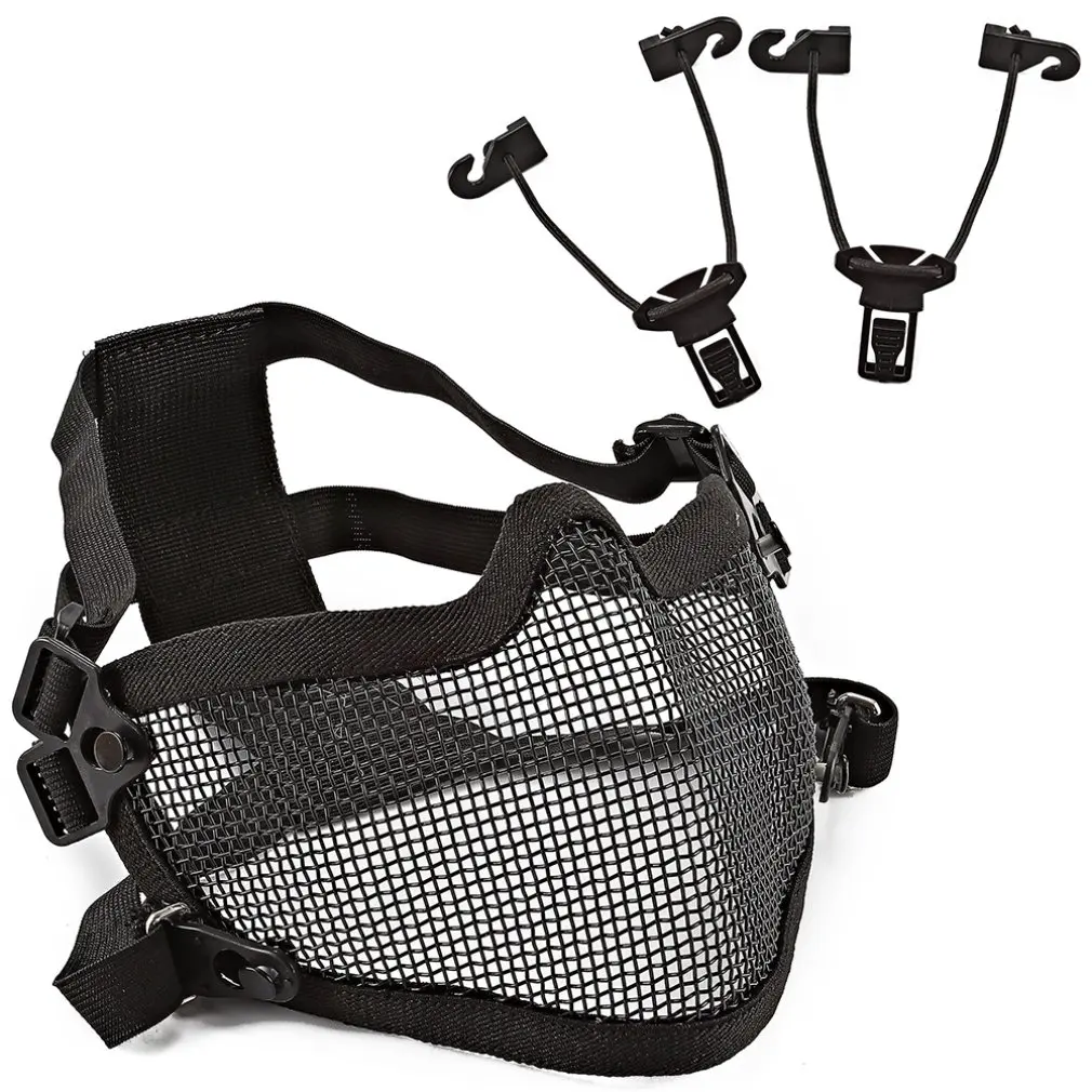 Outdoor Field Breathable Wire Tactical Mask Battlefield Elite Ear Mask Protective Mask Military Fan Equipment 
Outdoor Field Breathable Wire Tactical Mask Battlefield Elite Ear Mask Protective Mask Military Fan Equipment